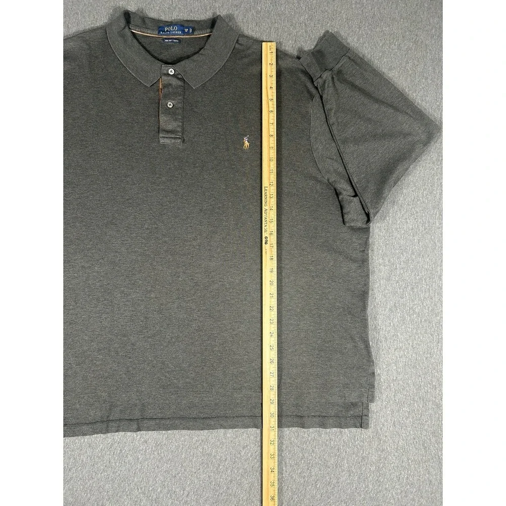 Polo Ralph‎ Lauren Long Sleeve Polo Shirt Men XL Classic Fit Gray Flesh Pony 4XB